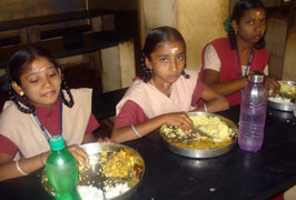 Students having lunch